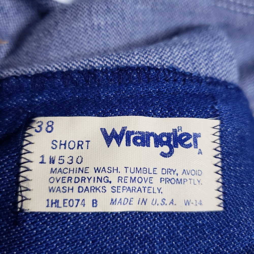 VTG 70s Wrangler Denim Jeans Men 38 (36x30) Bootcut USA Chore Western Workwear - Picture 4 of 7